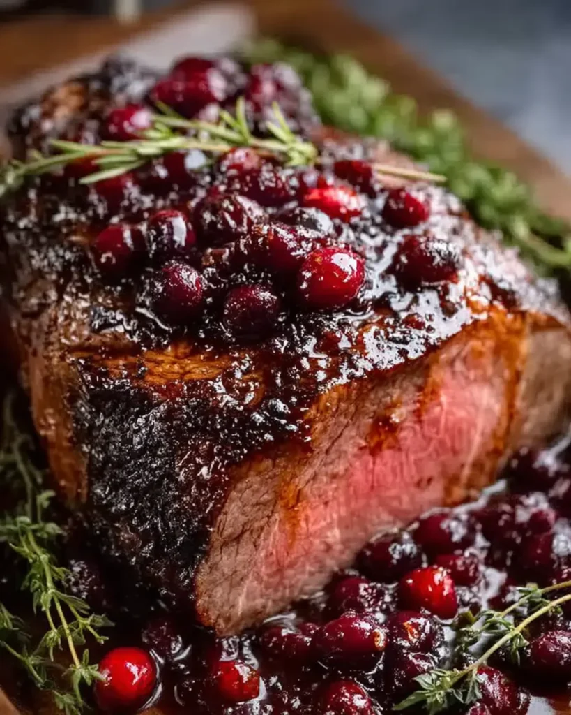 Cranberry Balsamic Ribeye Roast