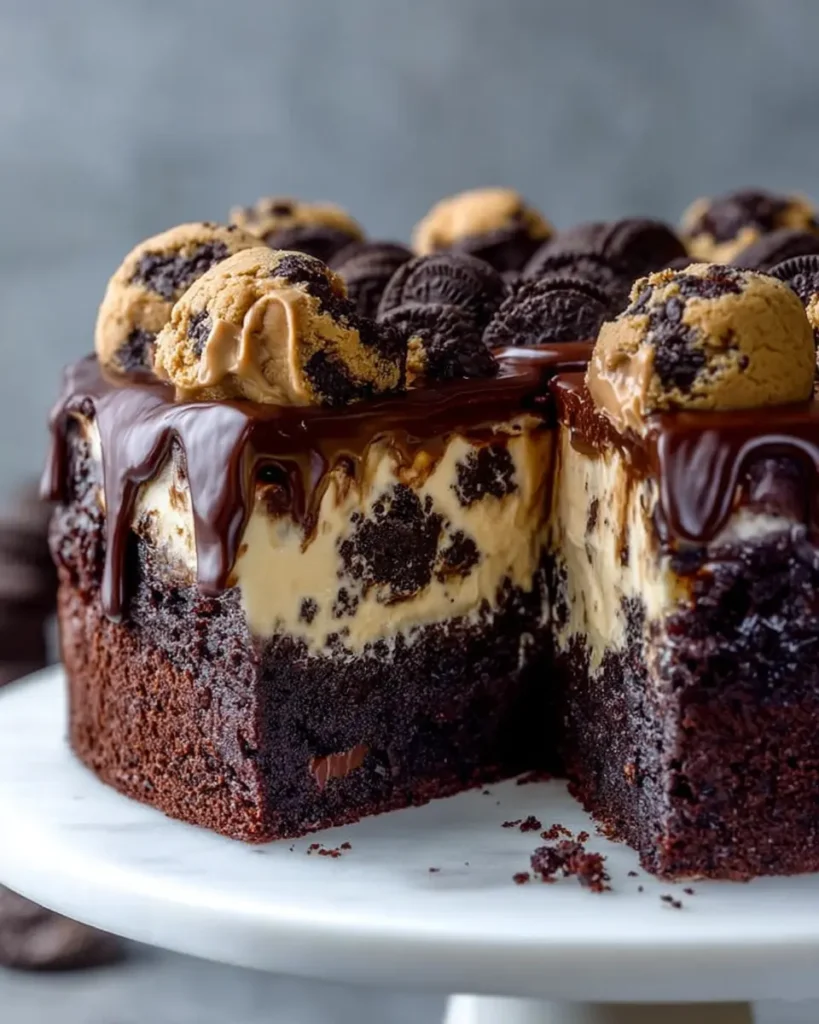 Cookie Dough Brownie Cake