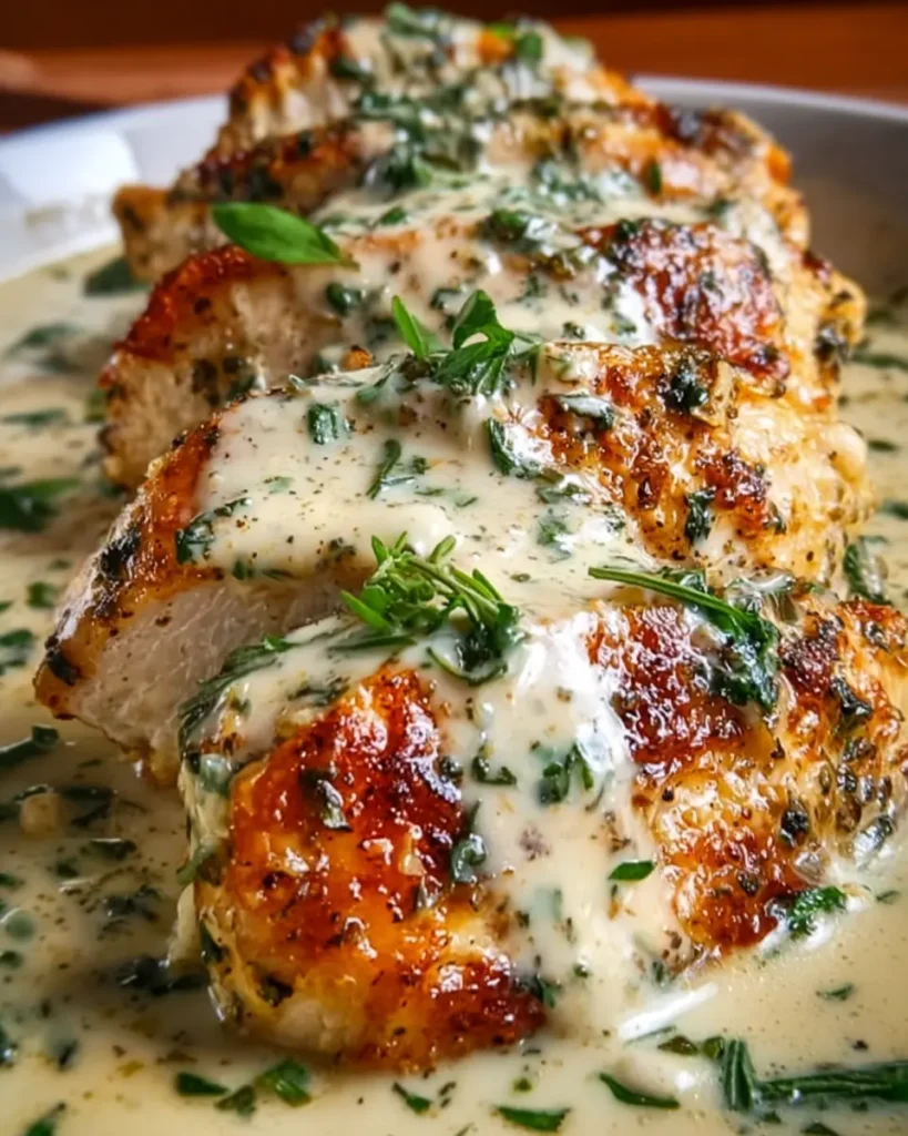 Baked Caesar Chicken with Creamy Parmesan Sauce