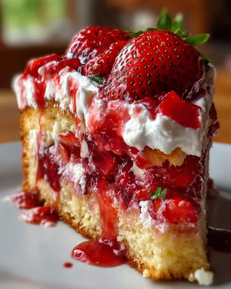 Strawberry Earthquake Cake