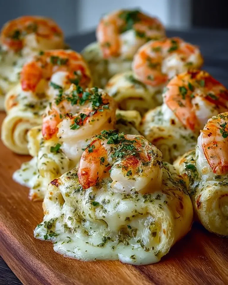 Creamy Garlic Parmesan Shrimp Roll-Ups