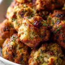 Crispy Stuffing Balls: An Easy Delight with Turkey Bacon and Herbs-image