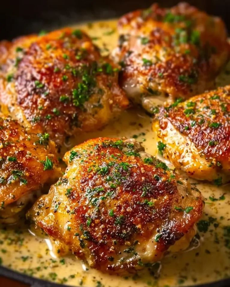 Creamy Garlic Parmesan Chicken Thighs