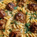 Creamy Cheesy Meatball Pasta