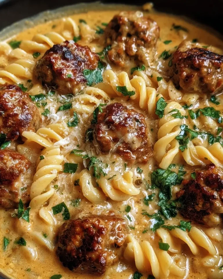 Creamy Cheesy Meatball Pasta