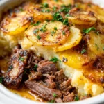 Slow Cooker Beef and Potato Au Gratin