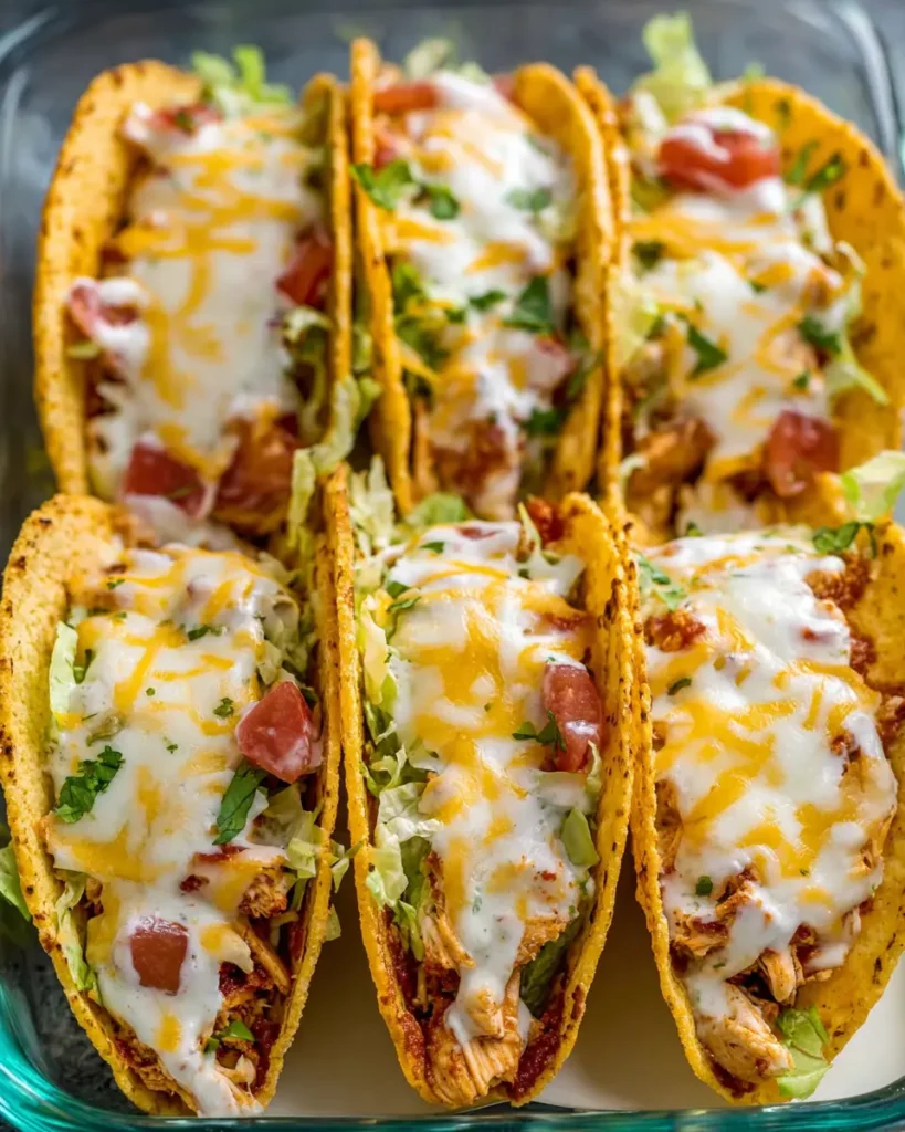 Crockpot Cheesy Ranch Chicken Tacos