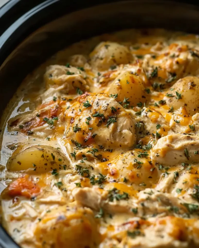 Creamy Cheesy Crockpot Chicken Stew