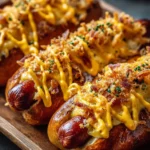 Crispy Cheesy Baked Hot Dogs