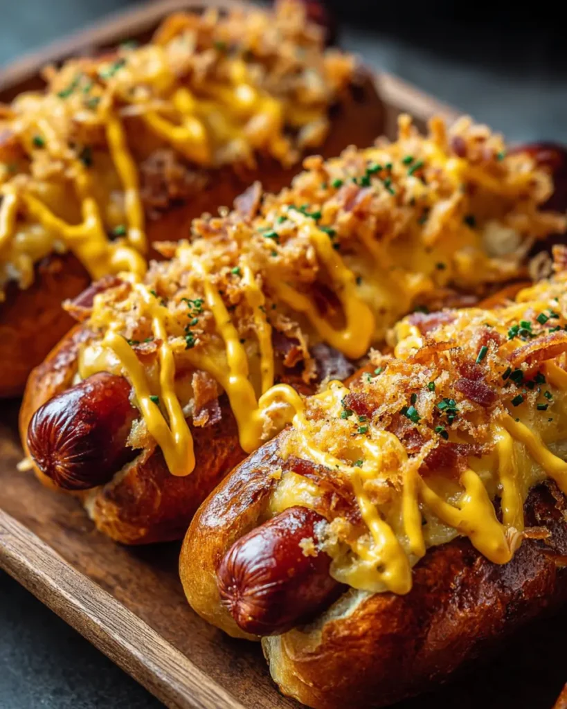 Crispy Cheesy Baked Hot Dogs