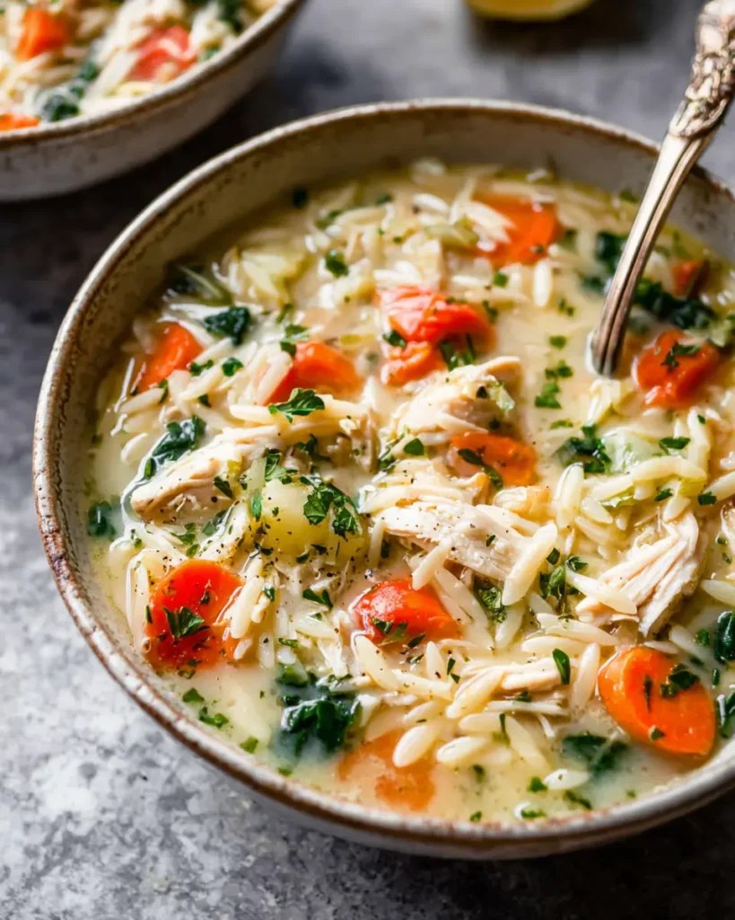 One Pot Chicken Orzo Soup