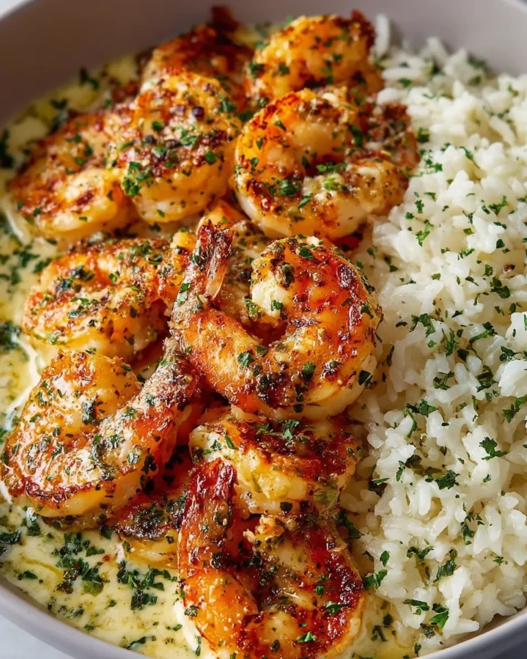 Garlic Butter Shrimp and Creamy Parmesan Rice