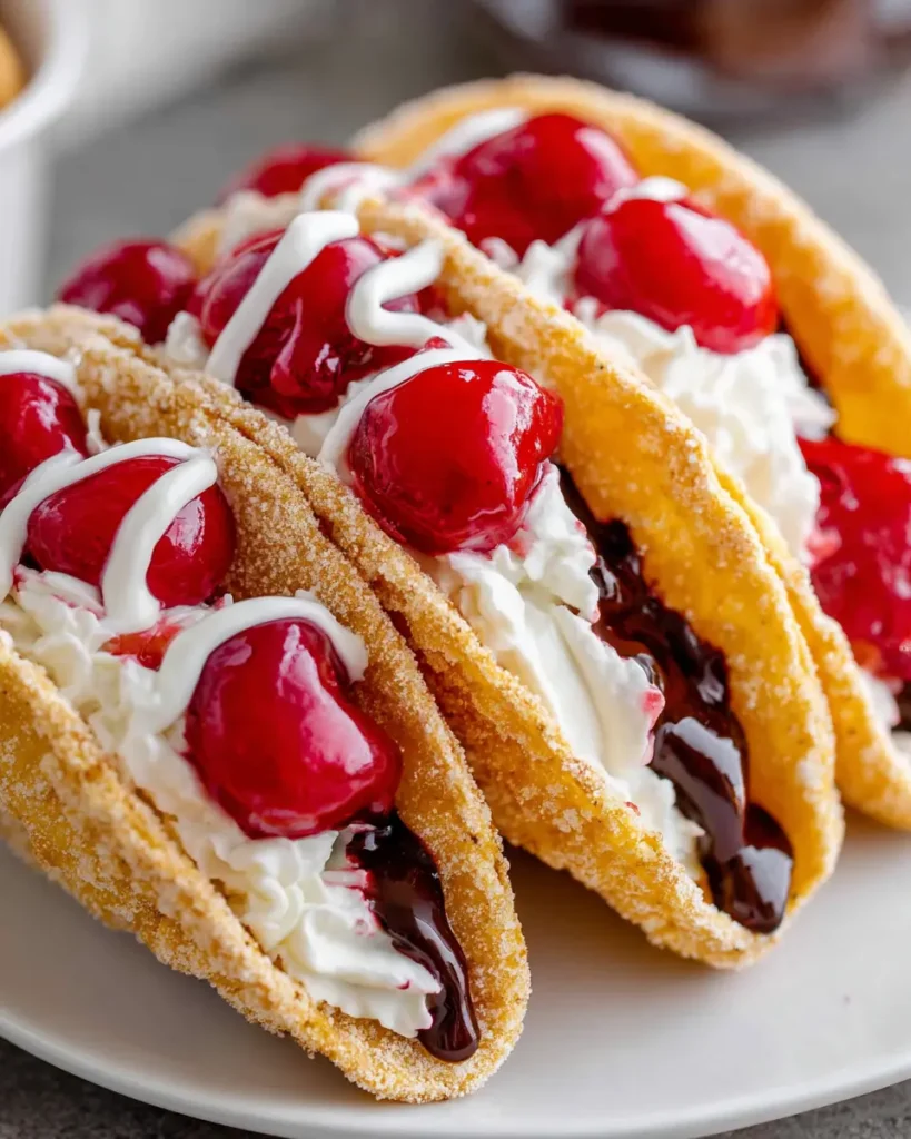 Cherry Cheesecake Tacos