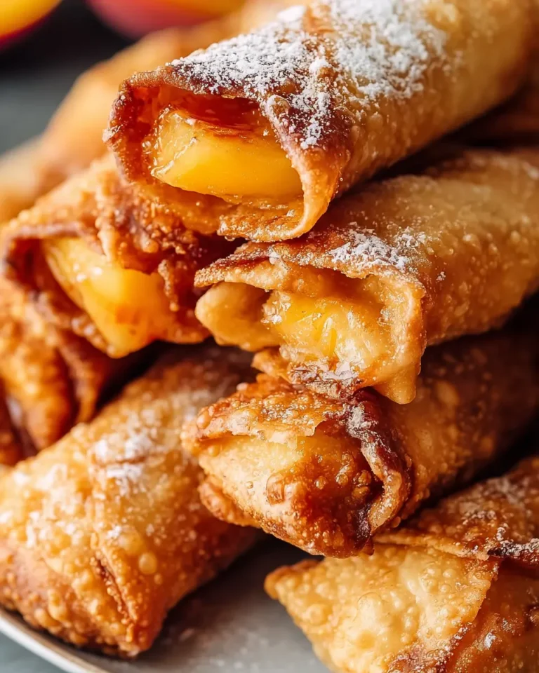 Peach Cobbler Egg Rolls