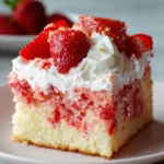 Strawberry Crunch Poke Cake