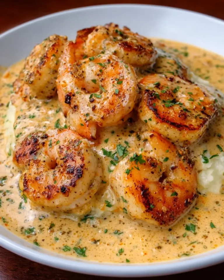 Shrimp and Chicken with Creamy Garlic Sauce