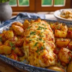 Cheesy Baked Chicken and Roasted Potatoes