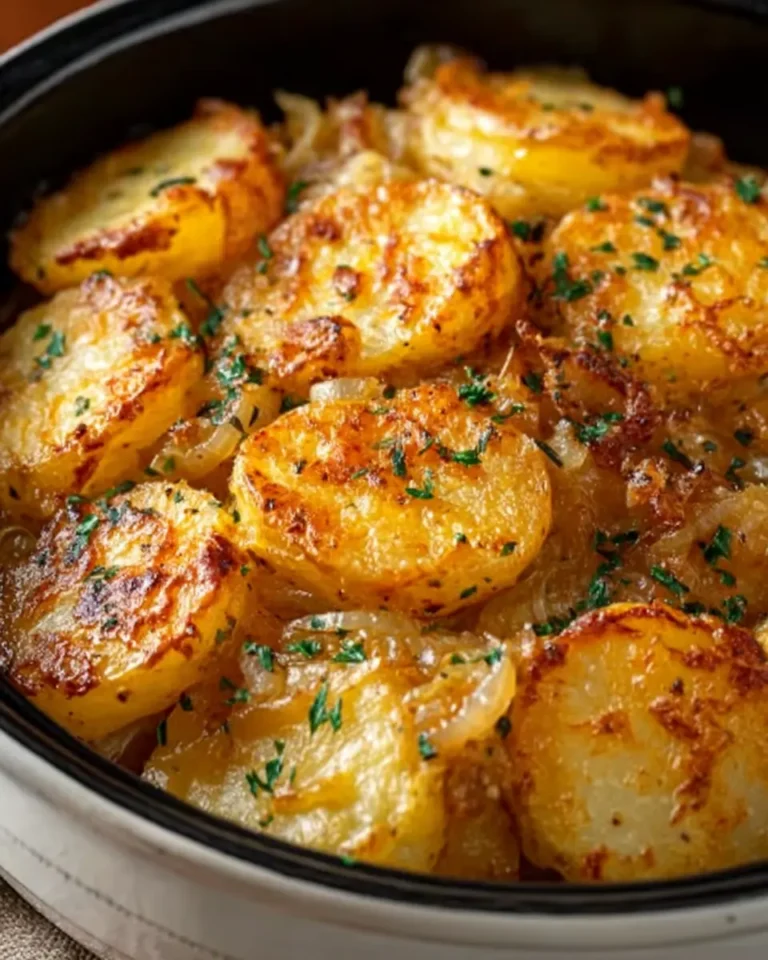 Golden Buttery Potatoes with Caramelized Onions