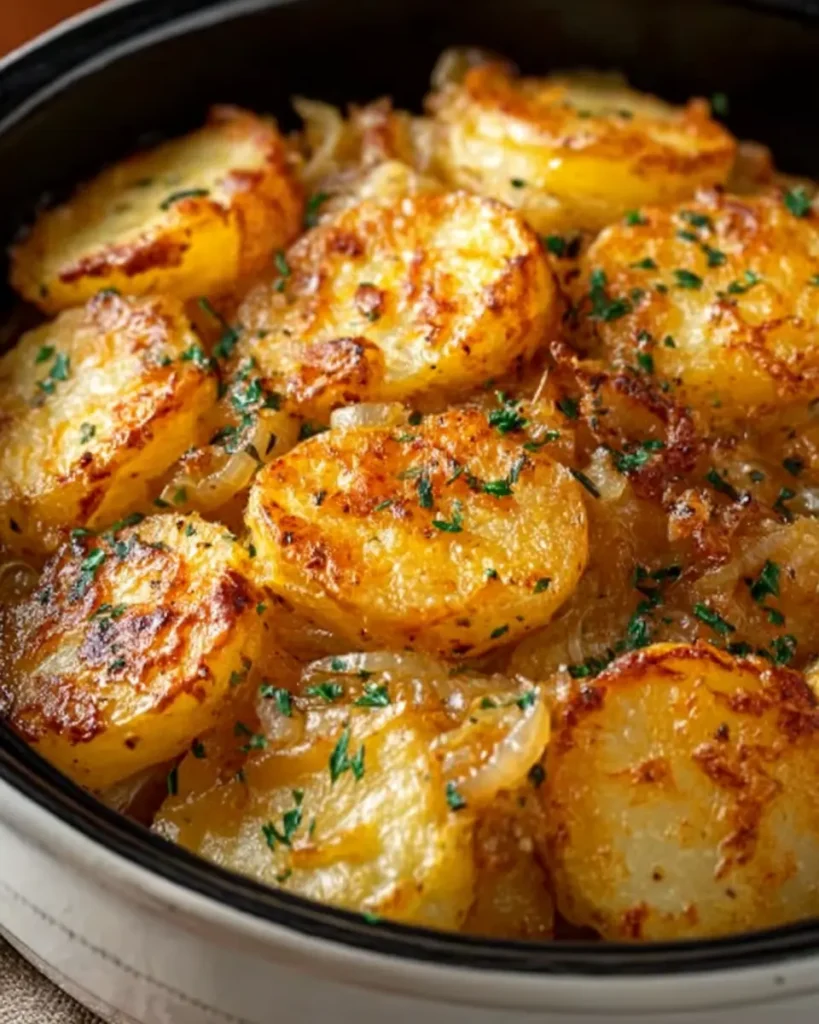 Golden Buttery Potatoes with Caramelized Onions