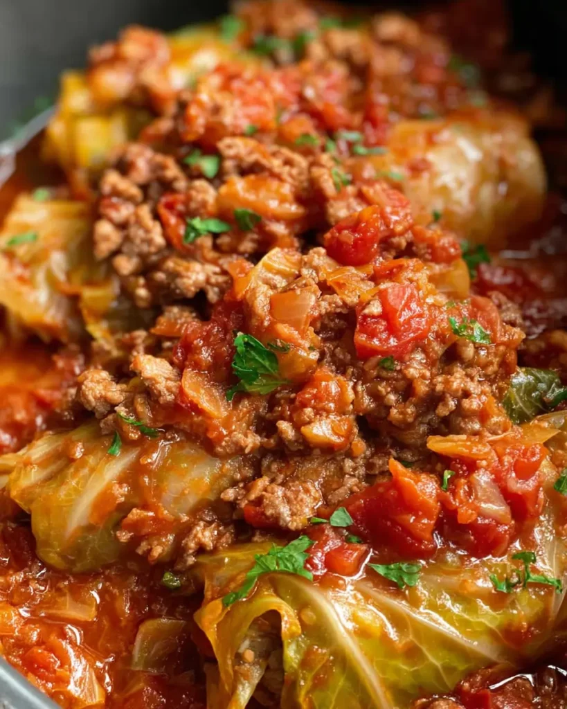 Slow Cooker Unstuffed Cabbage Rolls