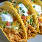 Slow Cooker Cheesy Ranch Chicken Tacos