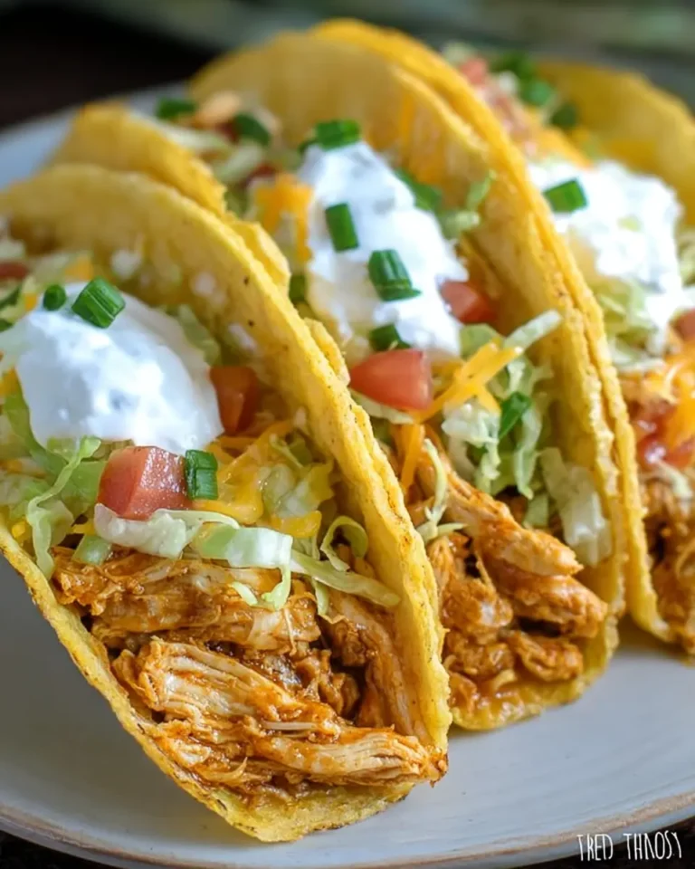 Slow Cooker Cheesy Ranch Chicken Tacos
