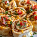 Loaded Cheesy Taco Pinwheel Bites