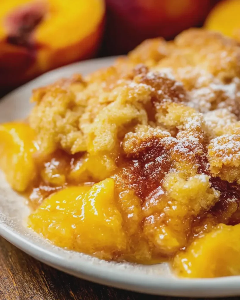 EASY PEACH COBBLER DUMP CAKE