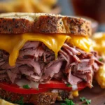 Homemade Roast Beef and Cheddar Sandwich