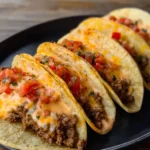 Cheesy Rotel Beef Soft Tortilla Tacos