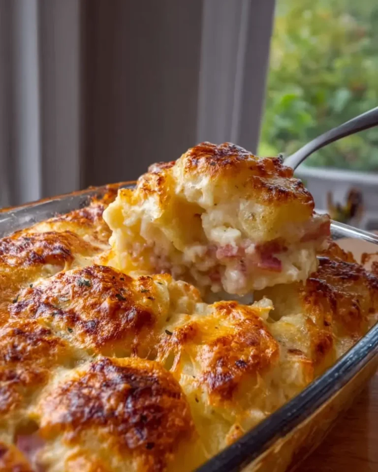 Cheesy Chicken Ham and Potato Bake