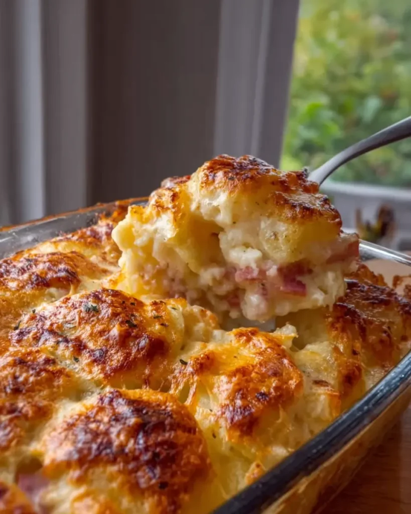 Cheesy Chicken Ham and Potato Bake