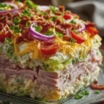Amish Layered Chicken Ham & Swiss Salad