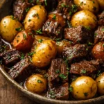 Slow Cooker Garlic Butter Beef and Potatoes