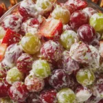 Creamy Grape Strawberry Fruit Salad