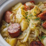 Slow Cooker Cabbage Sausage and Potatoes