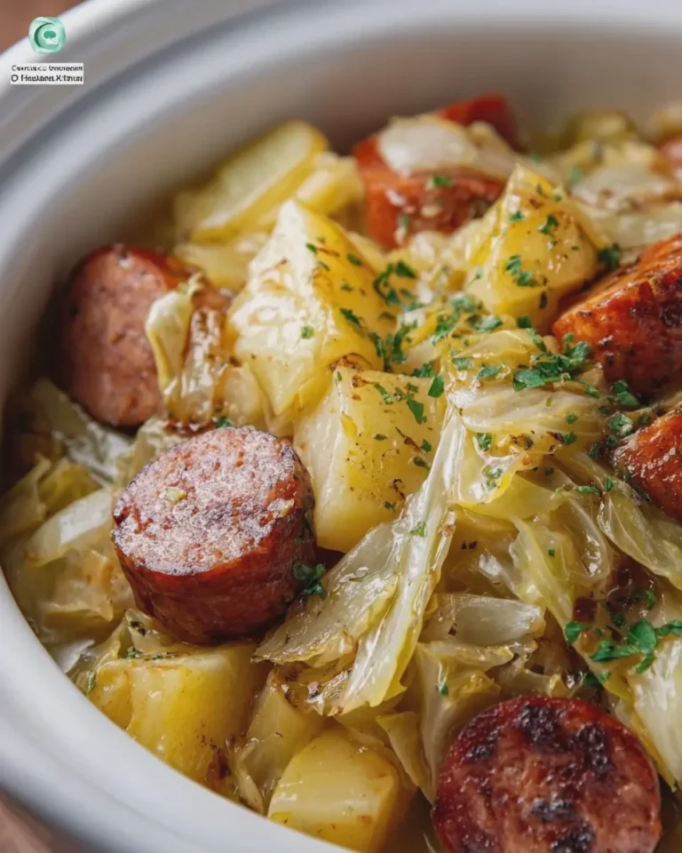 Slow Cooker Cabbage Sausage and Potatoes