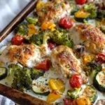 Cheesy Chicken Veggie Sheet Pan Dinner Easy Family Favorite