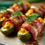 Turkey Bacon Cheddar Stuffed Dill Pickles
