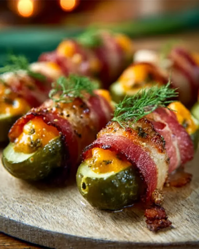 Turkey Bacon Cheddar Stuffed Dill Pickles