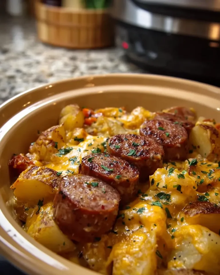 Creamy Cheesy Beef Sausage and Potatoes