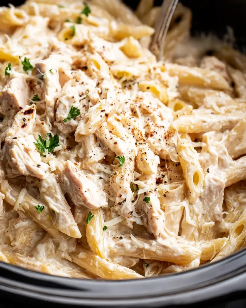 Slow Cooker Creamy Italian Chicken Pasta