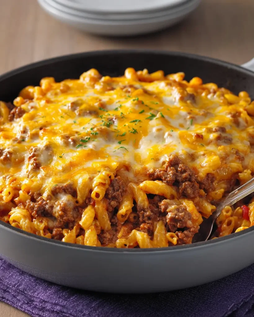 Cheesy Beef And Macaroni Casserole
