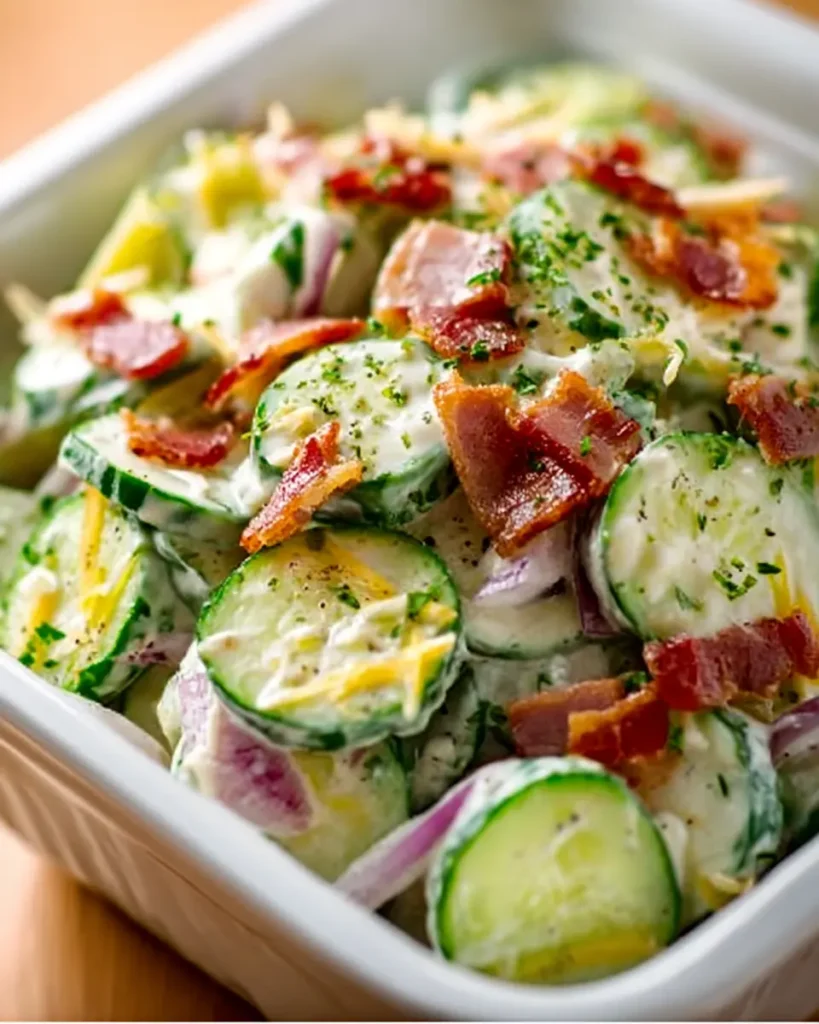 Creamy Turkey Bacon Cucumber Salad