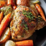 Crockpot Garlic Herb Chicken & Brown Sugar Carrots