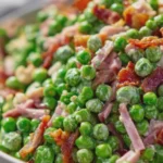 Green Pea Salad Delight: Easy Recipe with Turkey Bacon and Chicken Ham