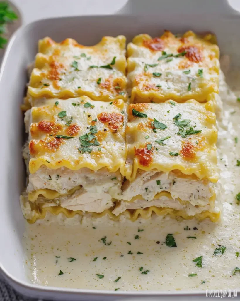 Chicken Alfredo Lasagna Rolls