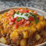 Crockpot Cheesy Taco Potatoes