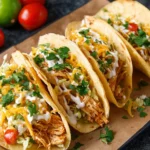Slow Cooker Cheesy Ranch Chicken Tacos