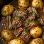 Slow Cooker Garlic Butter Beef and Potatoes